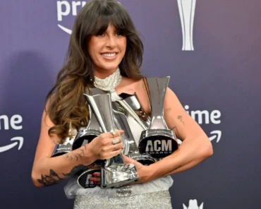 A country music award trophy on stage, representing the winners of the 2026 ACM Awards