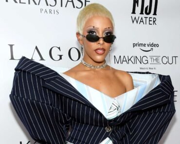 Doja Cat speaking during a press interview, representing her funniest and most candid interview moments