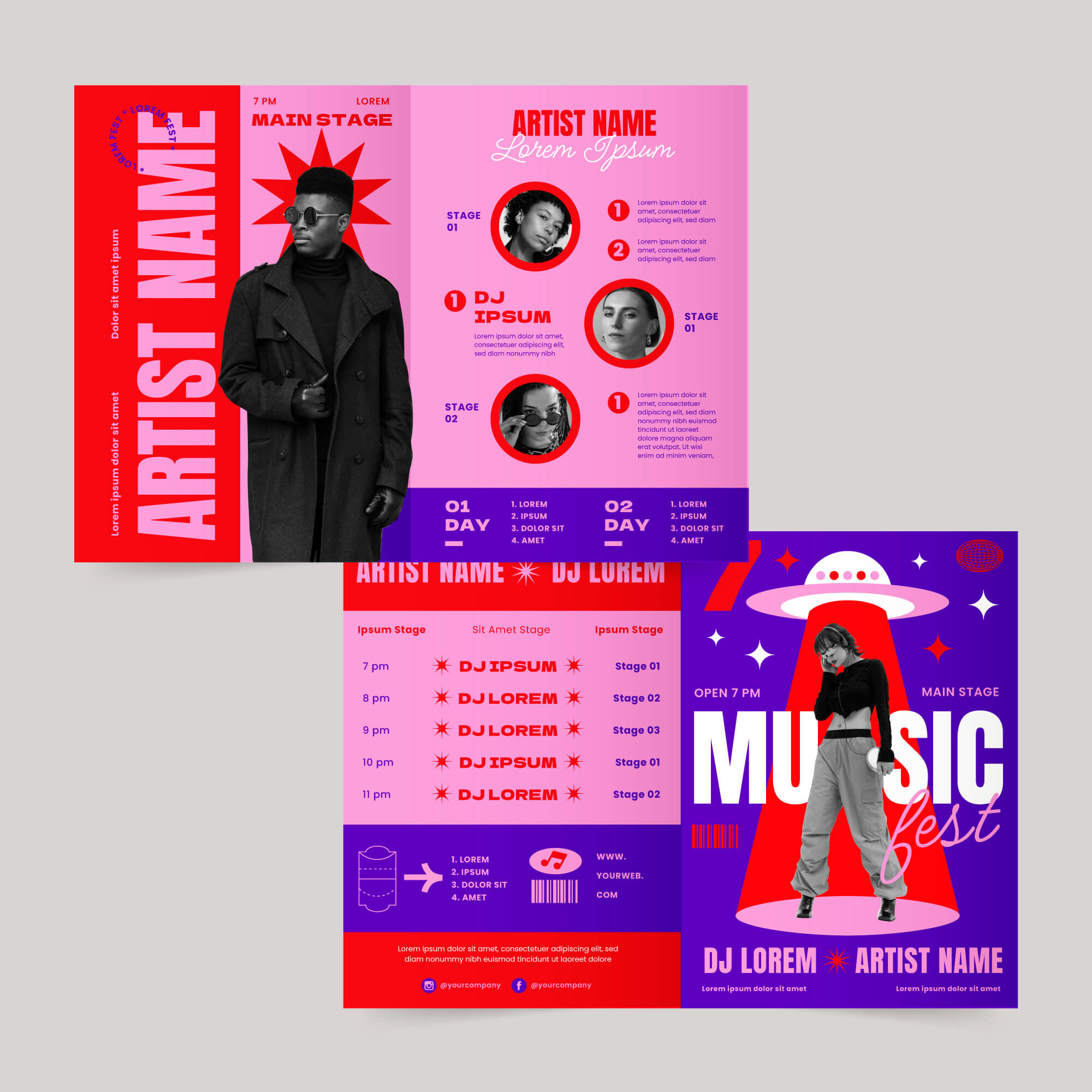 Example layout of an electronic press kit for a musician