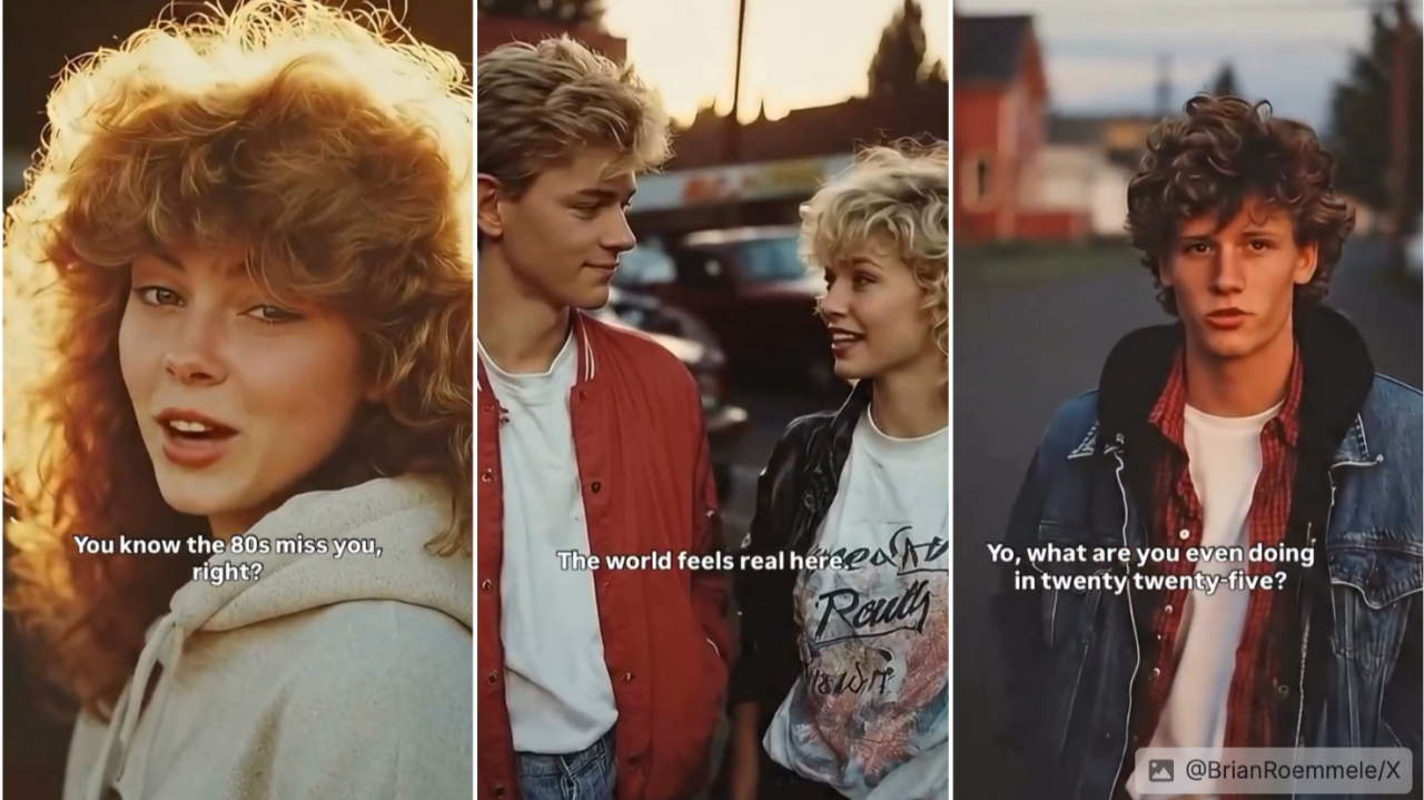 A retro-style collage referencing 90s and 2000s celebrity culture, representing Gen Z's fascination with the era