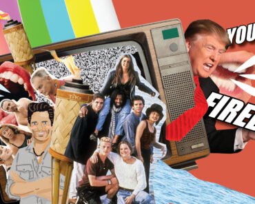 A vintage television displaying a reality TV show, representing the format's lasting influence on celebrity culture