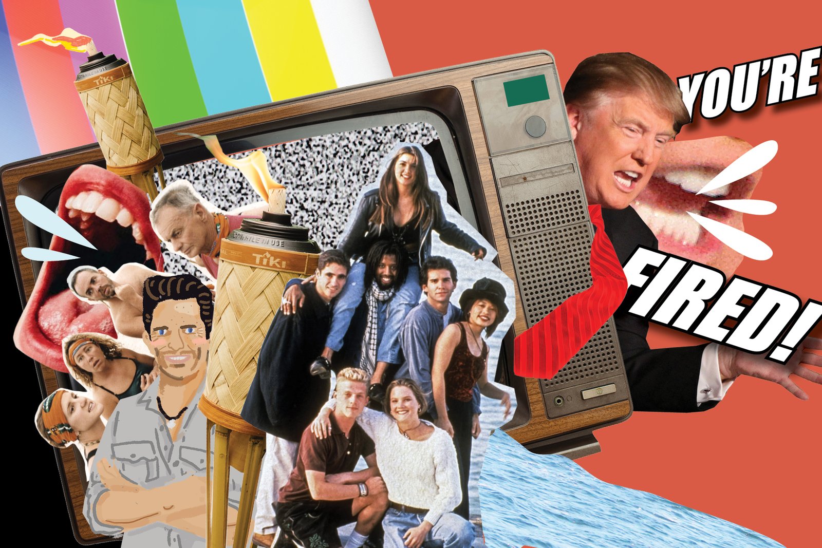 A vintage television displaying a reality TV show, representing the format's lasting influence on celebrity culture