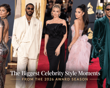 A celebrity arriving on the red carpet during the 2026 award season, representing the year's standout style moments