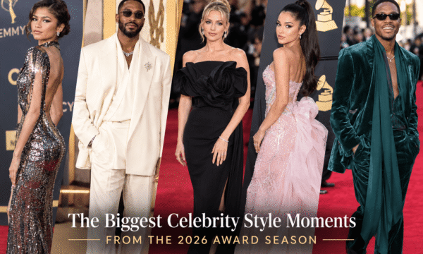 A celebrity arriving on the red carpet during the 2026 award season, representing the year's standout style moments