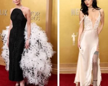 A fashion editor reviewing red carpet photos from award season, representing how best-dressed lists are compiled after major events