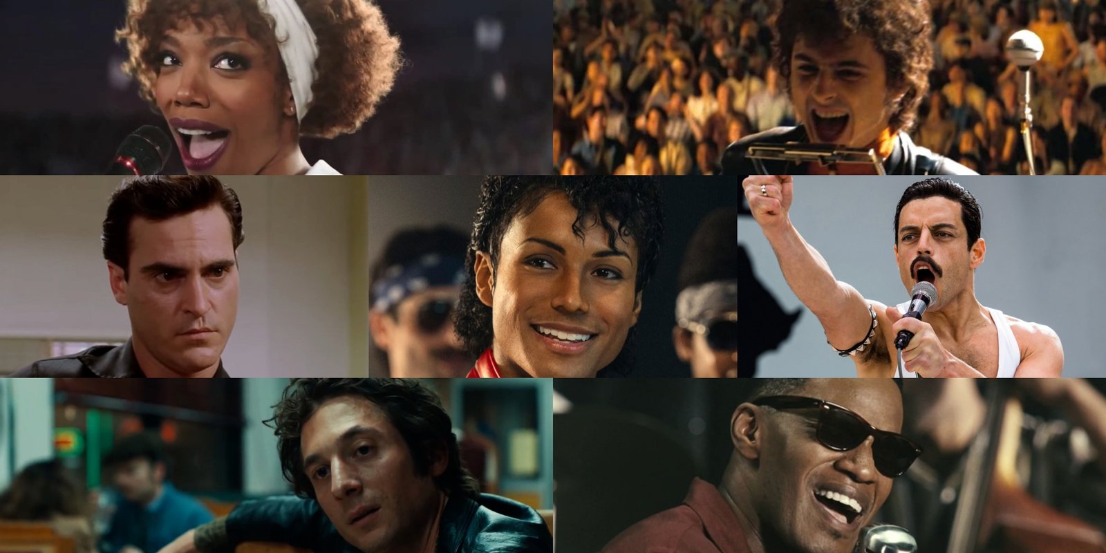 A film set recreating a concert scene for a music biopic, representing the complex production process behind these films