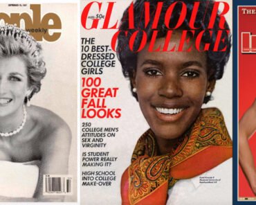 A stack of iconic celebrity magazine covers, representing some of the most memorable moments in magazine photography