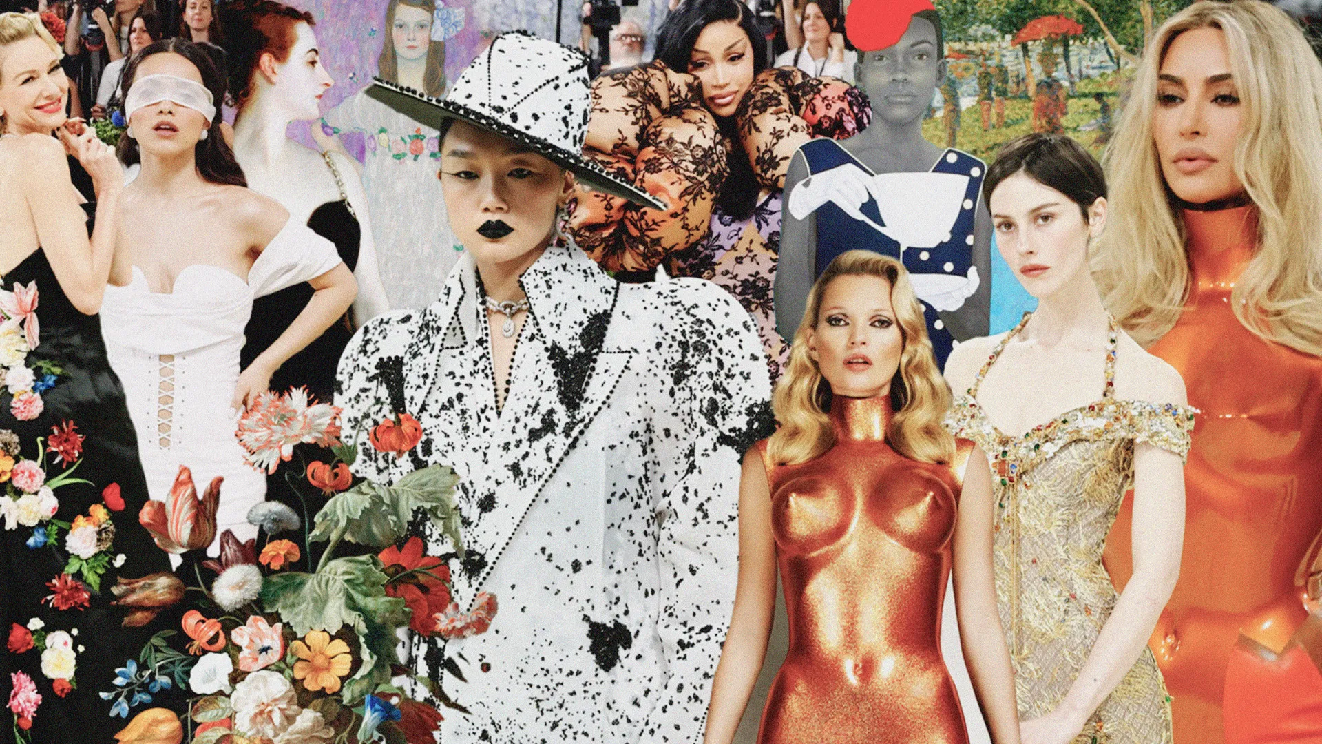 A themed exhibition display previewing the 2026 Met Gala's "Fashion Is Art" dress code