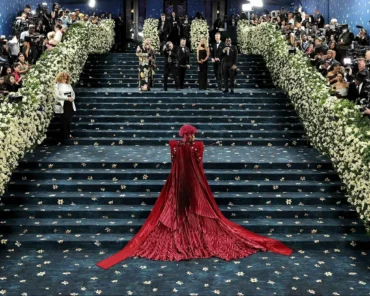 The exterior of the Metropolitan Museum of Art during the Met Gala, representing the event's broader cultural significance