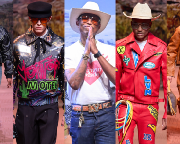 A Louis Vuitton runway show, representing Pharrell Williams' appointment as the house's menswear creative director