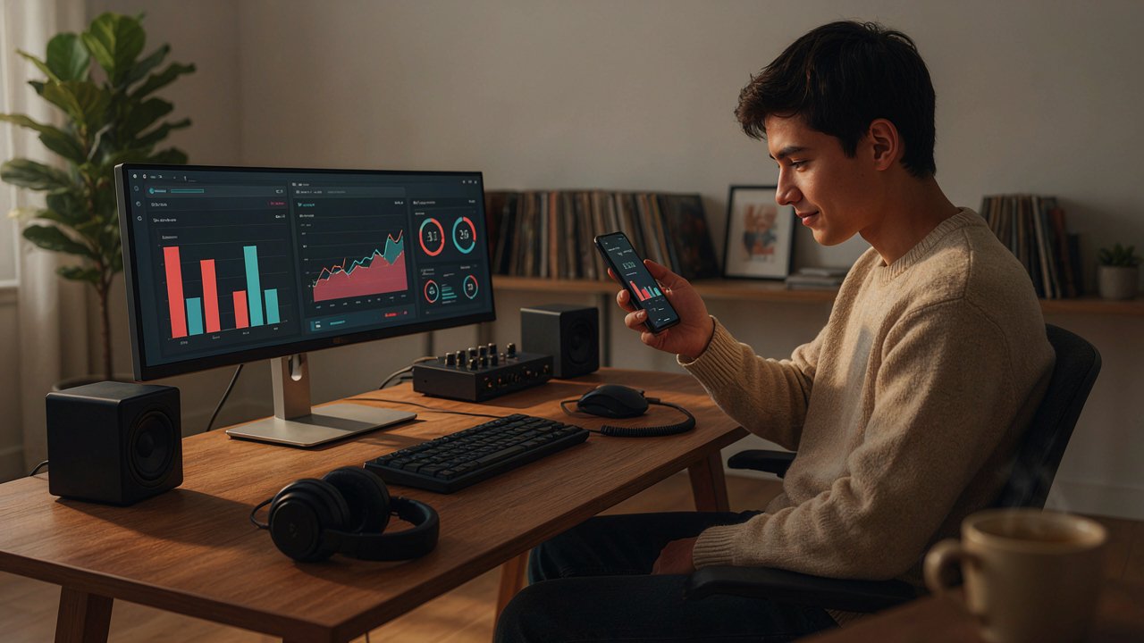 A smartphone displaying music streaming chart data, representing how streaming numbers have become a cultural talking point