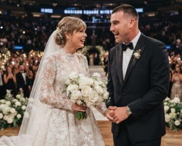 Guests arriving at Madison Square Garden for Taylor Swift and Travis Kelce's July 2026 wedding