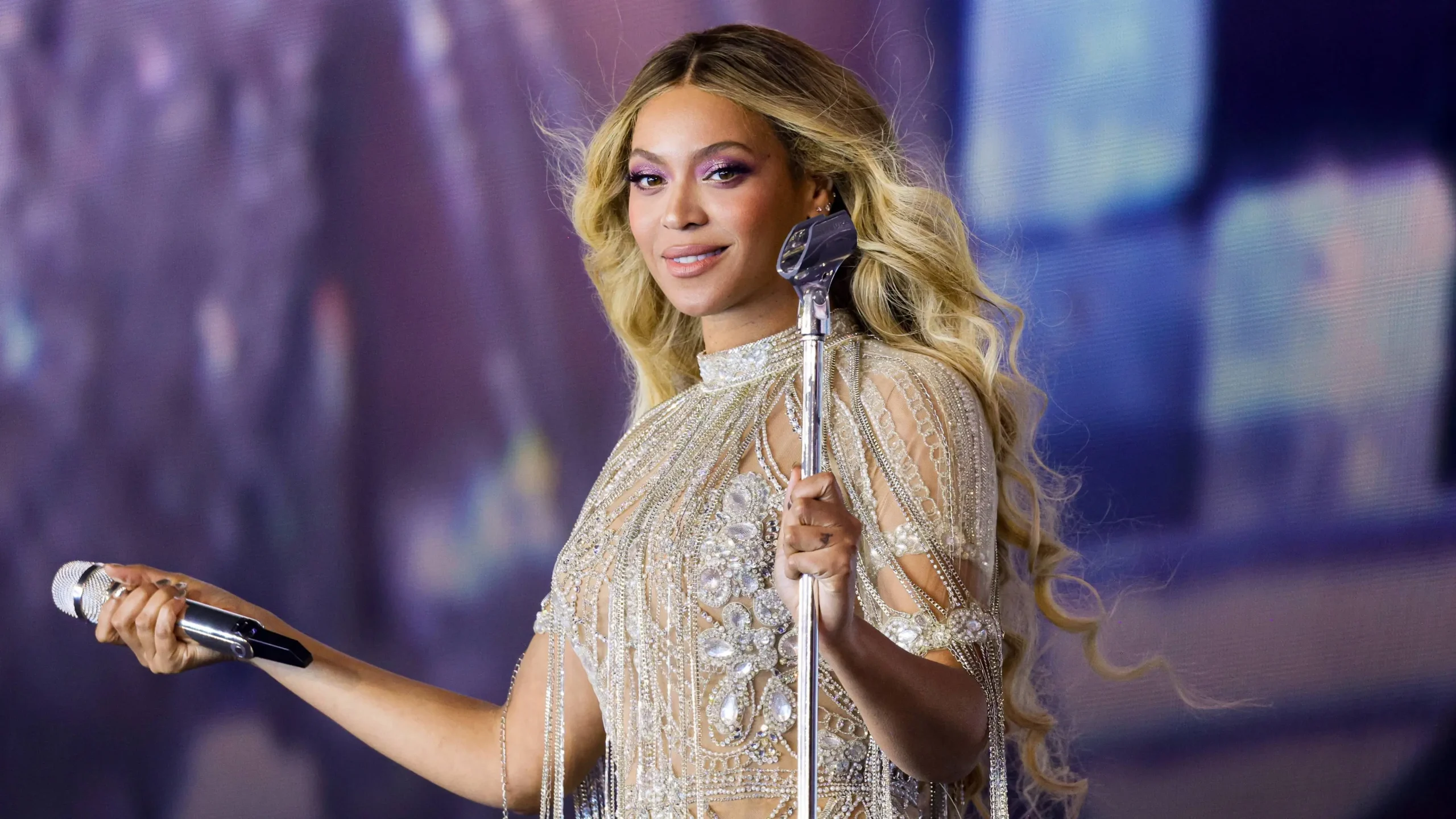 Beyoncé performing on stage, representing a decade-by-decade breakdown of her musical eras