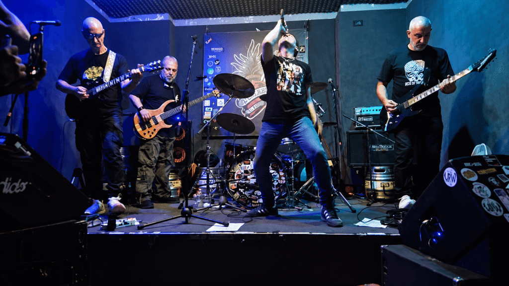 State of Crowding performing live on stage in Rome